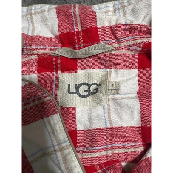 UGG Women’s Red Plaid Flannel Pajama Set – Shirt (M) & Pants (S) - Picture 2 of 4